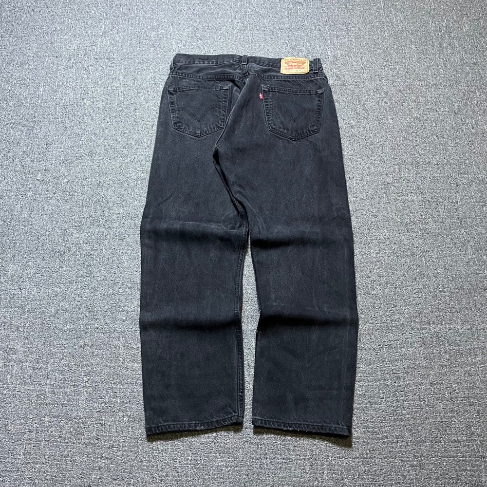 Levi's 505 Regular Fit Jeans 36x30 Black Straight Leg Denim Pants 5-Pocket